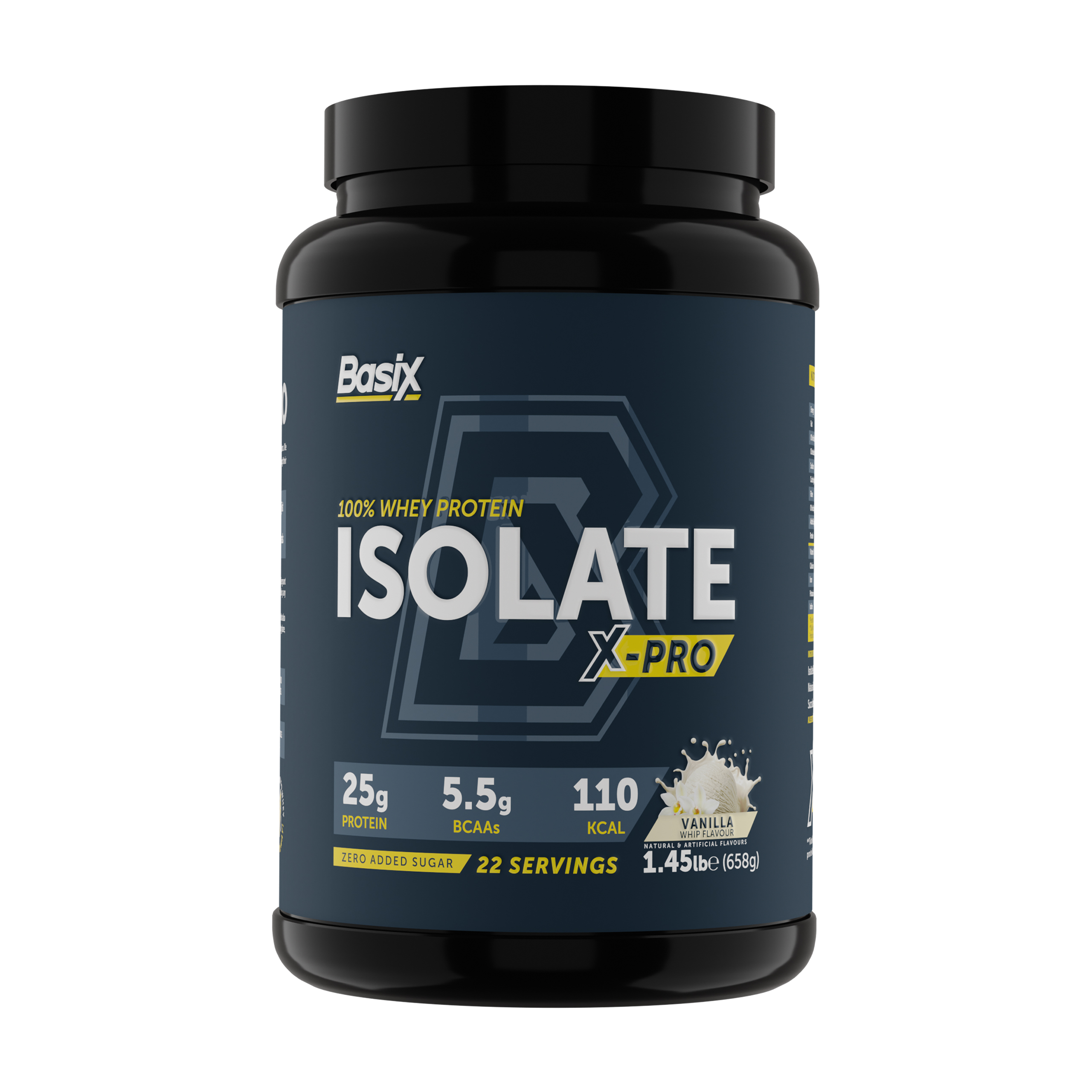 BASIX 100 WHEY PROTEIN ISOLATE XPRO VANILLA WHIP 1.45LB Basix